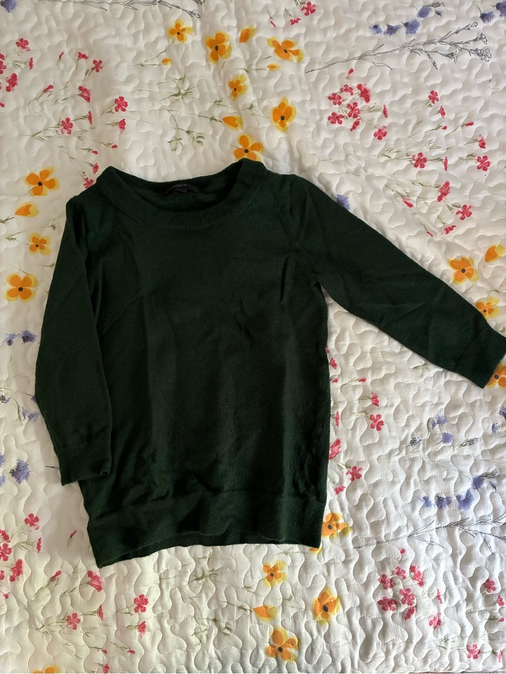 J. Crew Women's Dark Green Crewneck Sweater